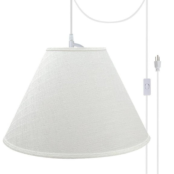 Aspen Creative 72773-21, Two-Light Plug-In Swag Pendant Kit with Empire Lamp Shade, Off-White