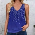 thumbnail image 2 of ZQUUVOU Tank Top For Women Floral Printed T-Shirt V Neck Tops (Blue,3XL), 2 of 4