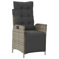 thumbnail image 2 of vidaXL 3 Piece Garden Dining Set with Cushions Grey Poly Rattan, 2 of 6