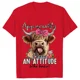 thumbnail image 4 of Camisetas con estampado de vaca de las tierras altas para mujer, camisetas femeninas con diseño de actitud, camiseta de manga corta con cuello redondo, ropa divertida de dibujos animados para mujer, 4 of 4