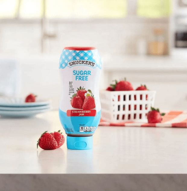 Smucker's 16.5 Ounce Squeeze Sugar Free Strawberry Each (Pack of 4)
