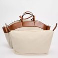 thumbnail image 4 of Bolso de mano de PU con empalme de lona de estilo británico, bolso de hombro de diseñador de lujo para mujer, nuevo bolso cruzado de gran capacidad con bolsillo interior, 4 of 5