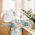 thumbnail image 3 of No Hook Shower Curtain, Vintage Beach Coastal Shower Curtains for Bathroom with See Through Top Window, Nautical Shell Starfish Coral Summer Waterproof & Washable Bath Curtain 60"x72", 3 of 9