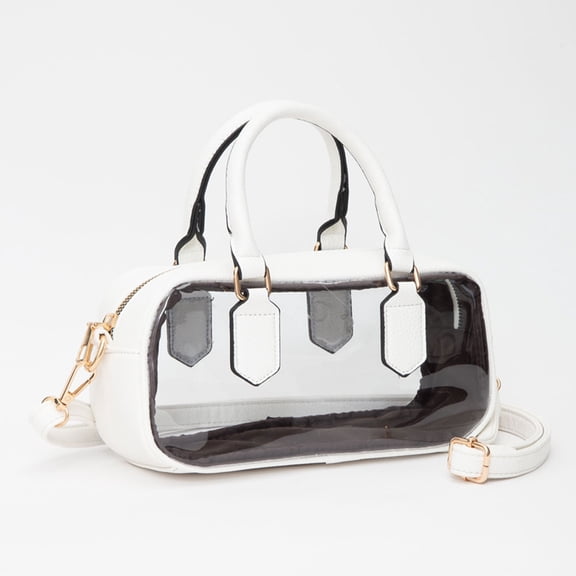 Transparent Structured Top Handle Handbag / Crossbody Bag