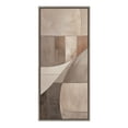 thumbnail image 3 of Kate and Laurel Sylvie Curved Grid Abstract on Neutral Linen Framed Canvas Wall Art by The Creative Bunch Studio, 18x40 Gray, Modern Geometric Abstract Art for Wall, 3 of 7