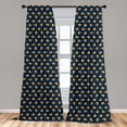 thumbnail image 5 of Ambesonne Duck Curtains, Simplified Swimming Birds Art, Pair of 28"x95", Pale Orange Night Blue, 5 of 5