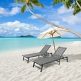 thumbnail image 5 of FHVIT 3pcs Outdoor Chaise Lounge, Foldable Patio Lounge for Tanning Poolside Yard Deck Chairs, Table Included, 5 of 10