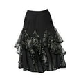 thumbnail image 4 of Flamenco Ballroom Waltz Dance Skirt Sequined Modern Costumes Black, 4 of 8