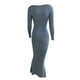 thumbnail image 3 of VISgogo Vestido Casual para Mujer Color Sólido Manga Larga Cuello Redondo Slim Fit Home Vestido Largo VISgogo moda, 3 of 6