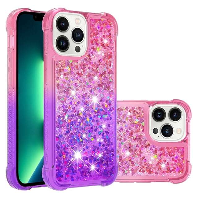 Funda para iPhone 14 PRO Transparente con Brillos Carcasa Protectora Antigolpes con Glitter Brillante