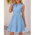 thumbnail image 2 of Vestido de verano ZESICA sin mangas con cuello en V y ojales azul claro, 2 of 7