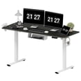 thumbnail image 2 of FunniHomi 60" x 24" Electric Height Adjustable Standing Desk with Hooks, Whole-Piece Desktop Cable Management Tray, and Built-in Power Outlet, Ergonomic Sit-Stand Desk for Home Office(2 Packages), 2 of 10
