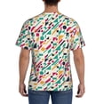 thumbnail image 3 of Vsdgher Colorful Spots Print Men's Dry Fit Mesh Athletic Shirts Moisture Wicking Tennis T-Shirt Tops, 3 of 9
