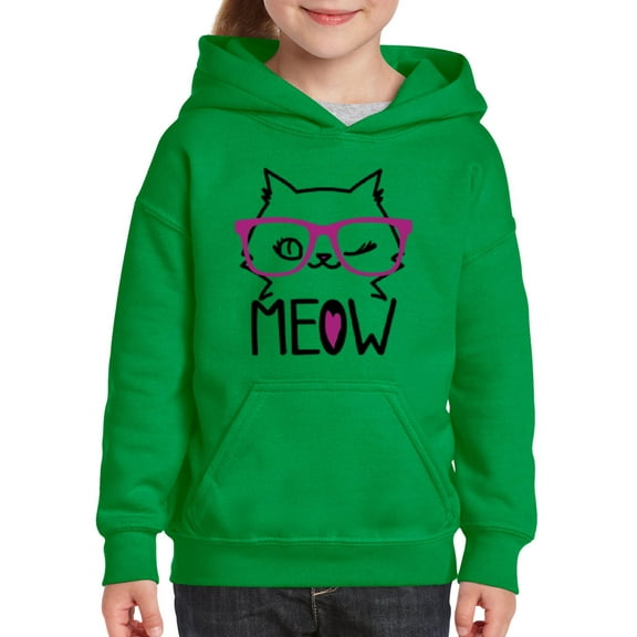 IWPF - Big Boys Hoodies and Sweatshirts - Meow Cute Cat Kitty