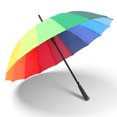 thumbnail image 2 of Zootealy Colorful Rainbow Long Handle Automatic Umbrella with 16 Ribs, 55cm/21.7in Single Stick, Impact Cloth, Rainbow Color, 2 of 5