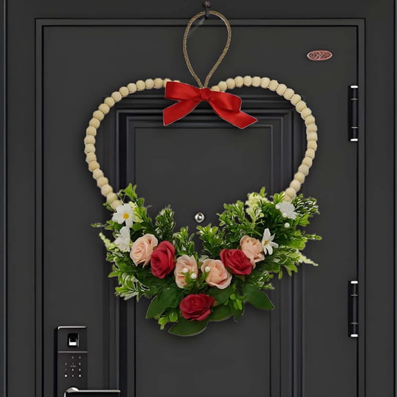 Nkmbld Items! Valentine's Day House Number Wreath Spring Summer Wreath for Front Door,Farmhouse Magnolia Porch Decoration,Front Door Hanger,Housewarming Gift