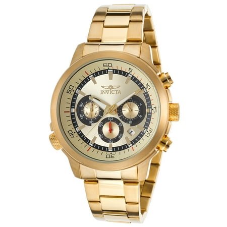 Invicta 19240 Men's Specialty Chrono 18K Gold Plated Stainless Steel Gold-Tone Dial Watch