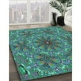 thumbnail image 2 of Ahgly Company Indoor Rectangle Patterned Blue Moss Green Area Rugs, 8' x 10', 2 of 6