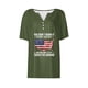 thumbnail image 4 of Fiudx Liquidación de Ahorros de Verano Blusa de Manga Corta con Estampado de Moda para Mujer, Camiseta con Cuello En V, Tops Informales con Botones, 4 of 5