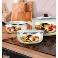 thumbnail image 5 of Enameled Aluminum Soup Pot Mushrooms Belly Deep Casserole Cooking Pot with Glass Lid Enameled Camping Cookware Camping Stockpot for Cooking (6.55-qt. (6.2 L)), 5 of 9