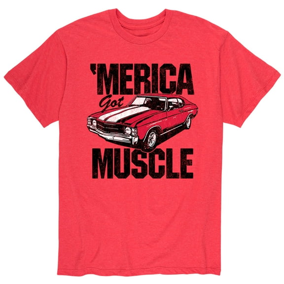 Instant Message - Merica Got Muscle, Car - Men's Short Sleeve Graphic T-Shirt