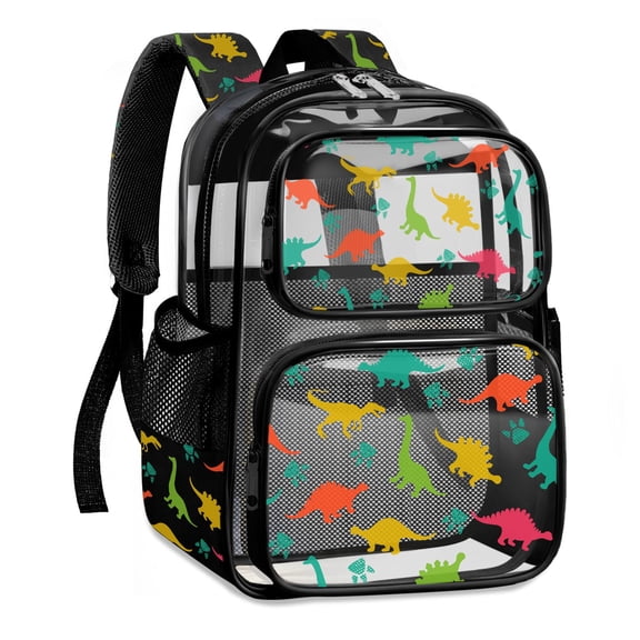 Clear Backpack for Boys,Dinosaur Kids Clear Backpacks for School,17 inch Large Heavy Duty Transparent Bookbag for Boys,See Through Bag for Stadium Events