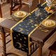 thumbnail image 5 of Camino de Mesa Eid Al-Fitr Ramadán Estampado en Caliente Luna y Estrella Camino de Mesa Terciopelo Decoración de Mesa para el Hogar B, 5 of 5