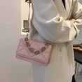 thumbnail image 3 of Bolso de hombro para mujer, estilo vintage, de piel sintética, clásico, tipo clutch, color rosa, 3 of 5