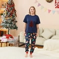 thumbnail image 2 of Odeerbi Christmas Pajamas for Family Holiday Short Sleeve Family Christmas Pajamas Matching Sets Mom Casual Print Top with Bottom Outfits Home Wear Sleepwear Family Matching PJs Set Blue, 2 of 7