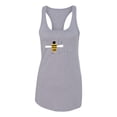 thumbnail image 2 of Wild Bobby, Be Fearless Buzzing Bee Pop Culture Ladies Racerback Tank Top, Heather Grey, X-Large, 2 of 3