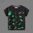 thumbnail image 5 of shoper Glow In The Night Shirt for Boys Dinosaur Tees Short Sleeve Comfy Vacation Tops T-Shirts Toddler To Big Kid Summer Wear Black 90, 5 of 7