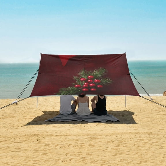 Beach Tent Beach Canopy 9.2x10.5Ft Beach Tent Sun Shelter Outdoor Canopy with Carry Bag for Camping, Backyard and Picnics Small Round Christmas Ornaments