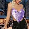 thumbnail image 3 of Sequin Tops for Women Sparkly Strappy Cropped Tank Tops Sexy V Neck Top Concert Outfits Party Disco Club Night One Size, 3 of 6