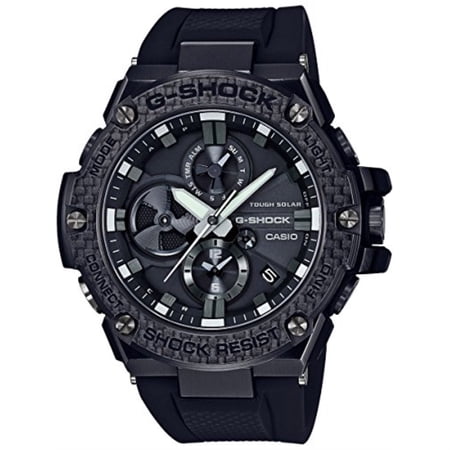 men's casio g-shock g-steel black carbon and resin bluetooth watch gstb100x-1a