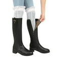 thumbnail image 2 of Winter Women's Extra Long Button Boot Socks with Lace Trim Over the Knee Thigh High Lace Stockings, 2 of 2