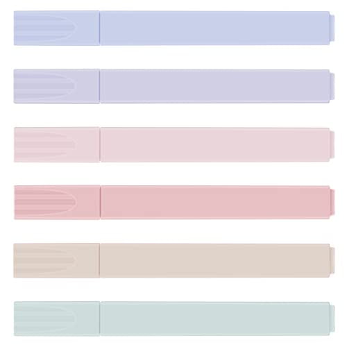 Highlighters Pen, Assorted Pastel Colors Chisel Tip, Aesthetic Highlighter Marker Set, Water Based, No Bleed for Journal Bible Planner Notes Adults Kids Students Office School Supplies(6 Sweet Color)
