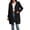 #027-Black, variant on Women's Hooded Long Sleeve Fleece Coat with Pockets Loose Mid Length Warm Outwear for Winter and Outdoor