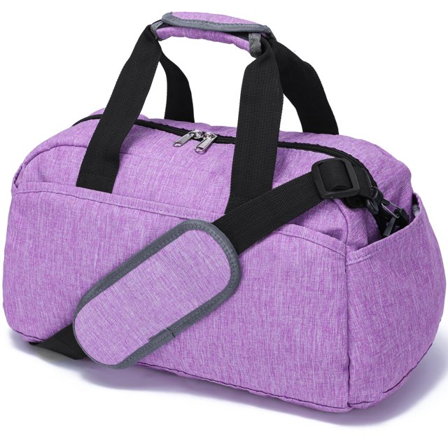 Bolsa de gimnasio Ineeatu pequeña de 14 pulgadas para mujeres y hombres, color morado claro
