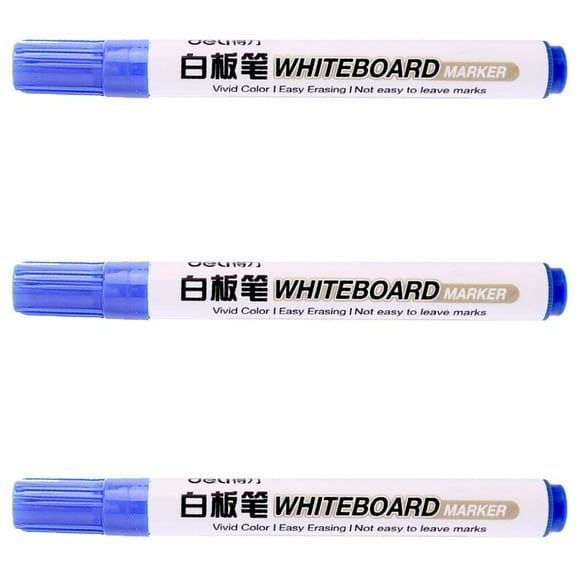 Marcador Rotulador VentDepot Fácil Borrado MarkerBlue 3 Pzas Azul Punta Redonda Mediana