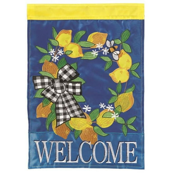 Magnolia Gardens M001522 29 x 42 in. Lemon Welcome Polyester Flag - Large