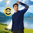 thumbnail image 4 of FAHUOMU Mens UPF 50+ Sun Hoodie Long Sleeve Fishing Shirt Loose Fit Swim Lightweight Qucik Dry Rash Guard SPF UV Hiking Shirts, 4 of 6