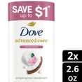 thumbnail image 3 of Dove Advanced Care Antiperspirant Deodorant for Women Caring Coconut 72 hour sweat and odor protection, 2.6 oz Twin Pack, 3 of 13