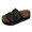 A Black, variant on Wovix Slippers For Women Classic Breathable Wide Toe Box Shoes Double Adjustable Band Platform Footwear Indoor Outdoor Shoes