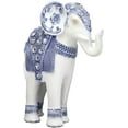 thumbnail image 3 of Feng Shui Ming Style Blue And White Ornate Design With Crystals Elephant Statue, 3 of 7