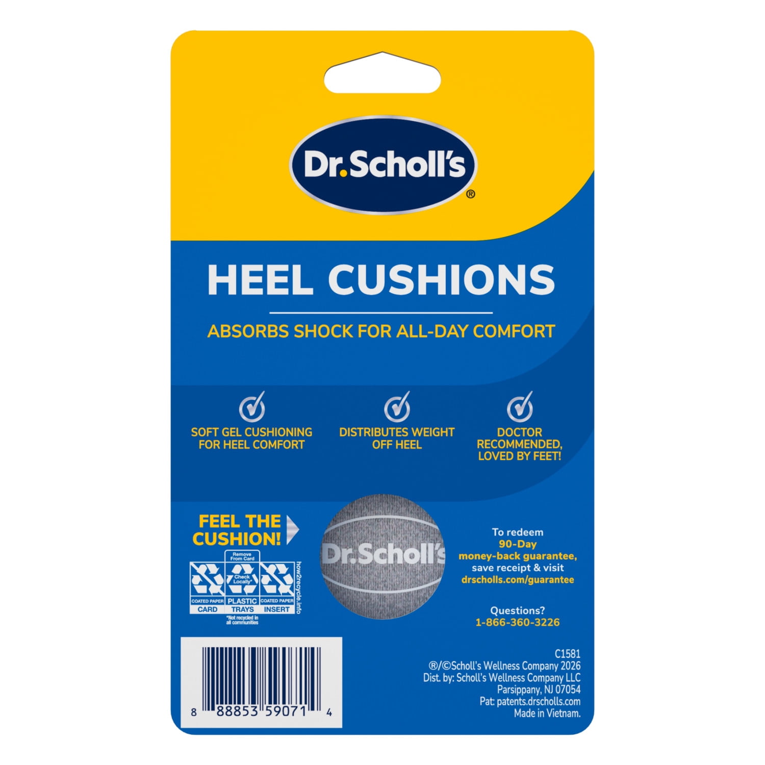 Dr. Scholl's Massaging Gel Advanced Heel Cushions for Men (8-13) Inserts to Relieve Heel Discomfort