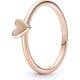 thumbnail image 1 of Anillo de corazón a mano alzada elaborado en aleación de metal bañado en oro rosa de 14k, 1 of 1