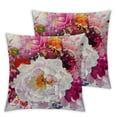 thumbnail image 2 of Nawypu Throw Pillow Cover Luxurious Peony Flower Pillow Case Square Cushion Cover for Sofa Couch Home Car Bedroom Living Room Decorative Red Pink White,Set of 2, 2 of 6