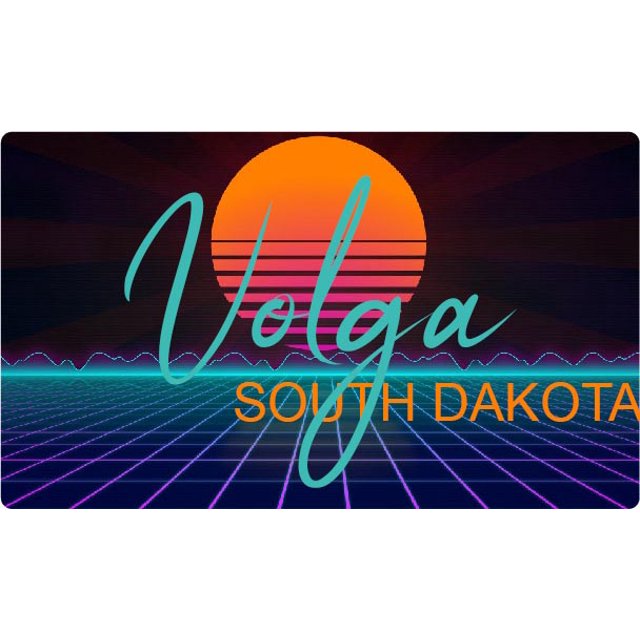 Volga South Dakota 4 X 2.25Inch Vinyl Decal Stiker Retro Neon Design