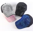 thumbnail image 4 of Bling Baseball Hats, Women Studded Rhinestone Crystals Adjustable Baseball Cap Sparkle Bling Denim Sun Hat, 4 of 6