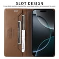 thumbnail image 4 of Leather For Google Pixel 10 / Pixel 10 Pro 6.3-inch Case , RFID Blocking,Flip Color blocking Wallet With Cash Holder Magnetic Closure Shockproof Kickstand Protective Phone Cases Cover,Brown, 4 of 10